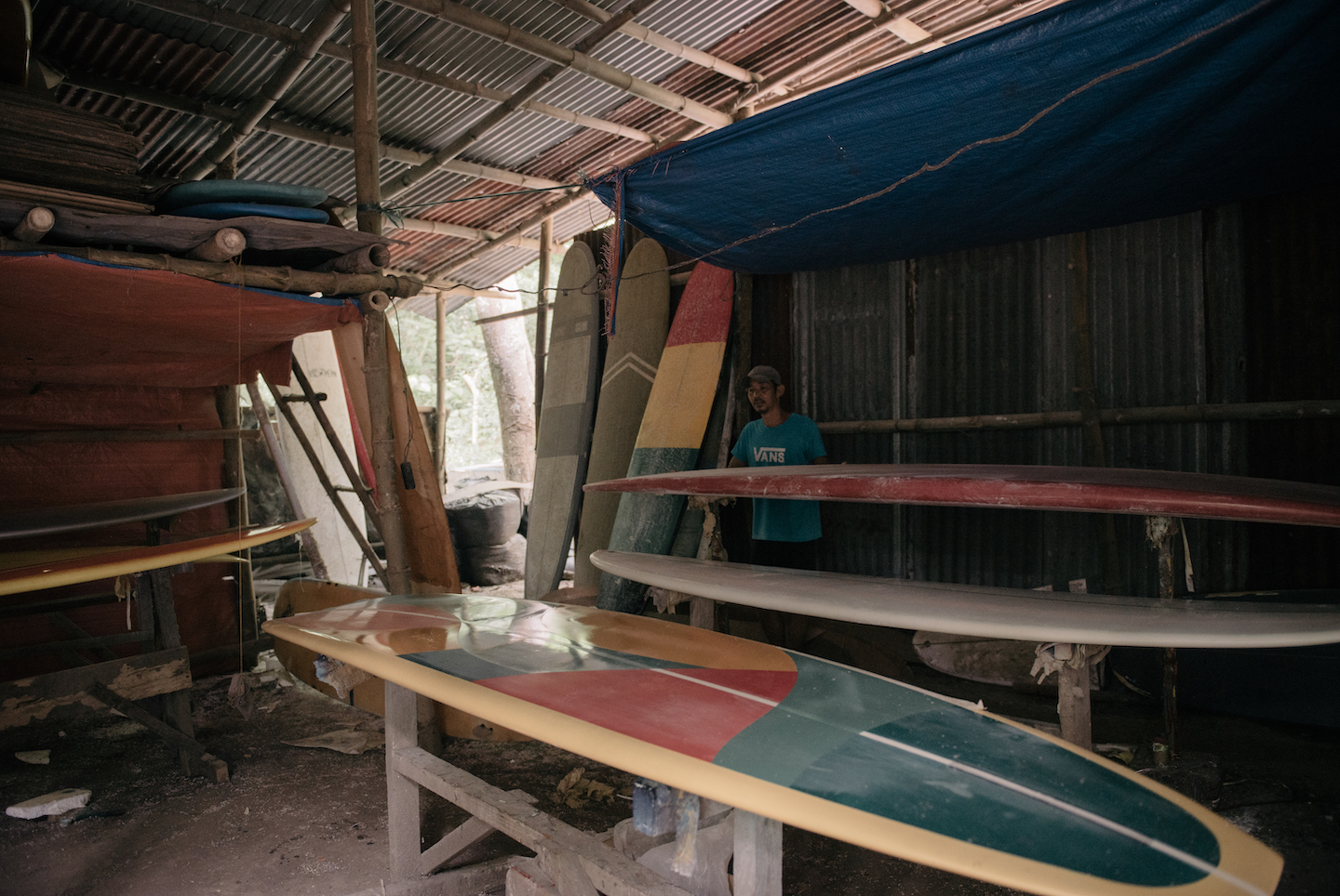 surfboard shaper Larry “Tikboy” Hufalar from La Union, Philippines
