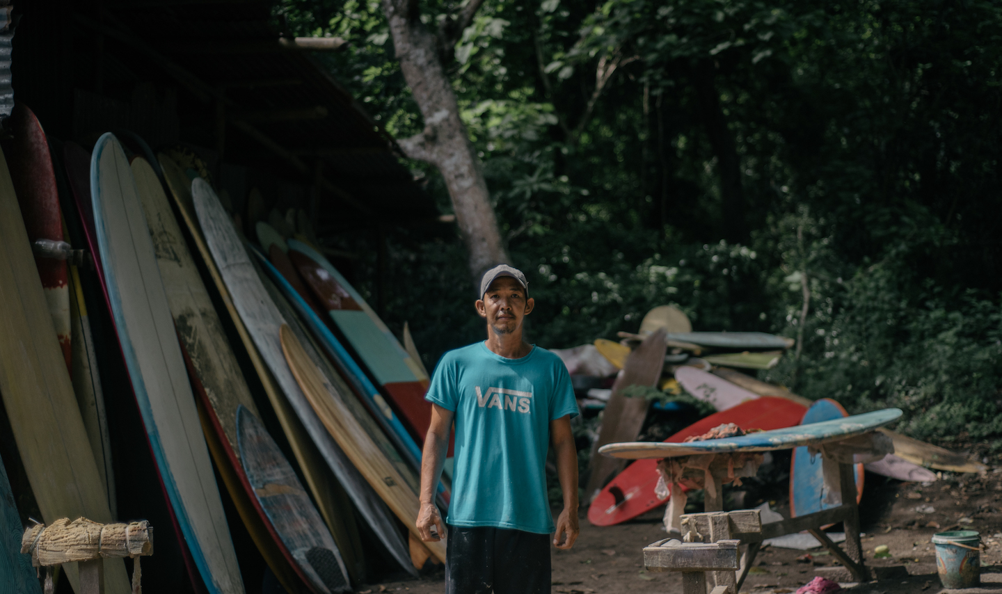 surfboard shaper Larry “Tikboy” Hufalar from La Union, Philippines