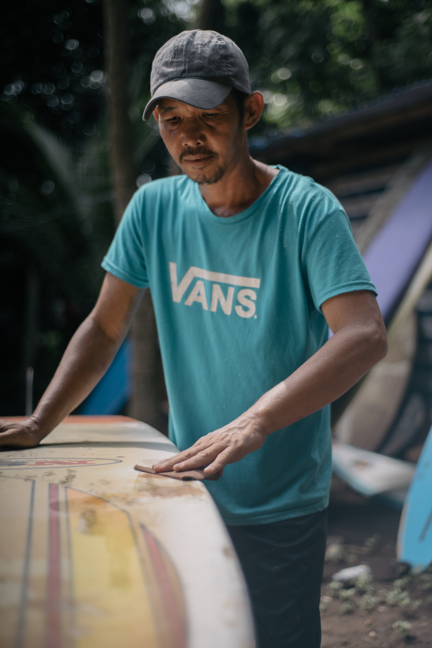 surfboard shaper Larry “Tikboy” Hufalar from La Union, Philippines