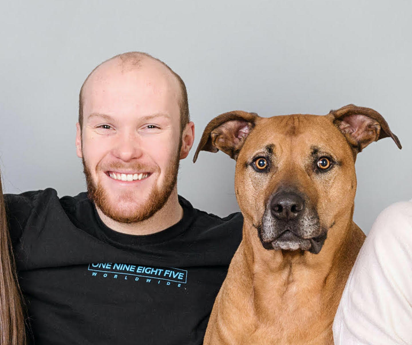 A photo of Ben, the interviewee, with a dog
