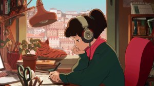 Girl listening to musi