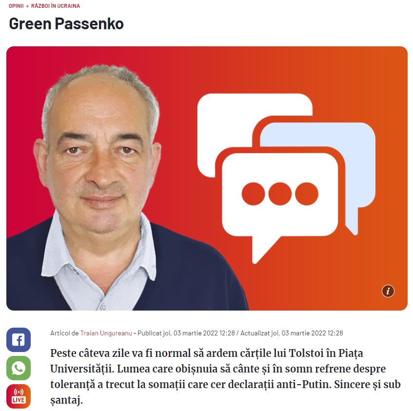 minciuni manipulare razboi rusia ucraina fani putin romania