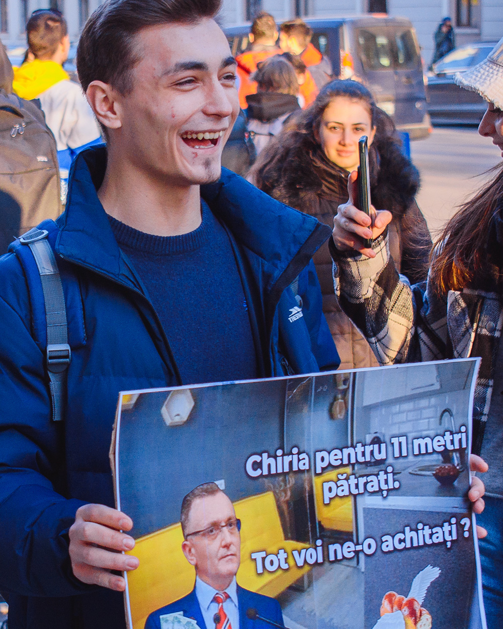 protest cluj studenti chirie, protest studenti cluj chirie invatamant online