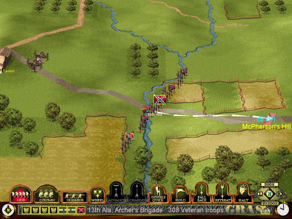 A screen shot from the video game Gettysburg