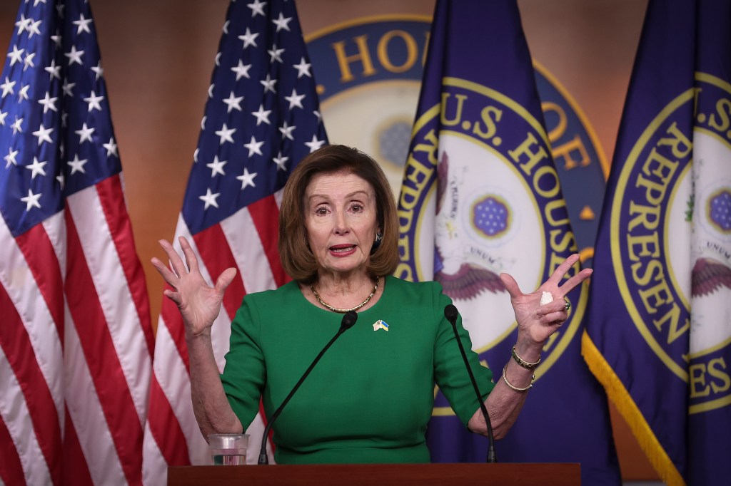 Speaker of the House Nancy Pelosi (D-CA) speaks during her weekly press conference at the U.S. Capitol May 12, 2022 in Washington, DC.(Win McNamee/Getty Images)