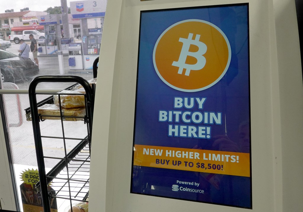 A cryptocurrency ATM setup in a convenience store on May 12, 2022 in Miami, Florida. Prices of cryptocurrencies have experienced turbulence recently as many have seen their value drop.