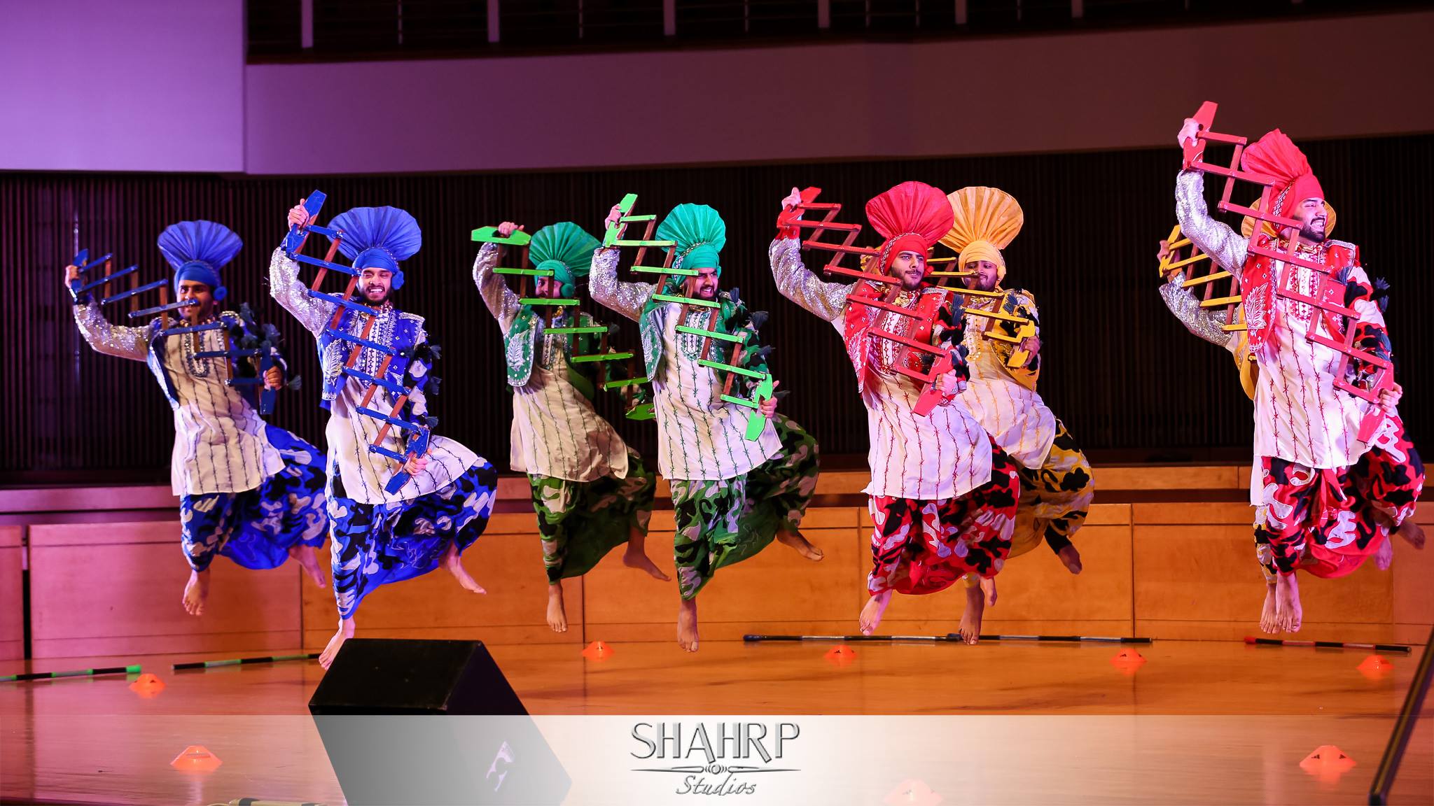 A college dance team performing at the Big 10 bhangra competition in 2017.Photo Courtesy of Shahrp Studios