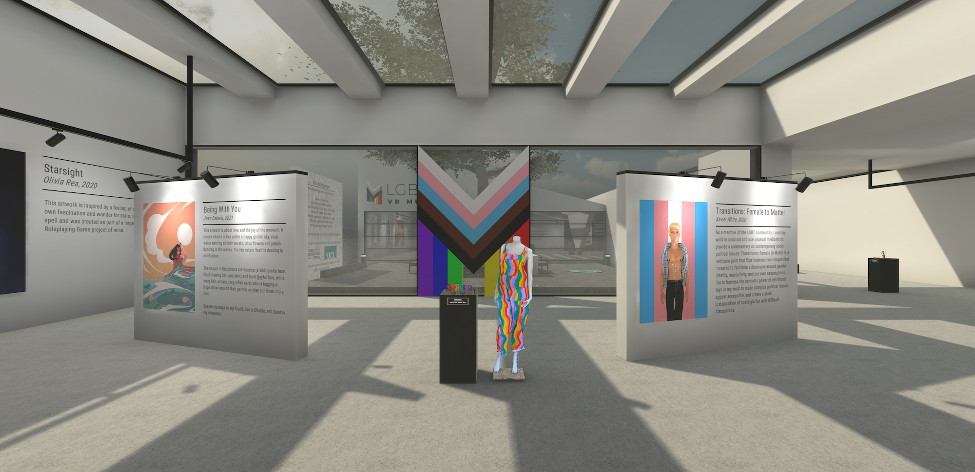 The interior of the LGBQ+ VR Museum