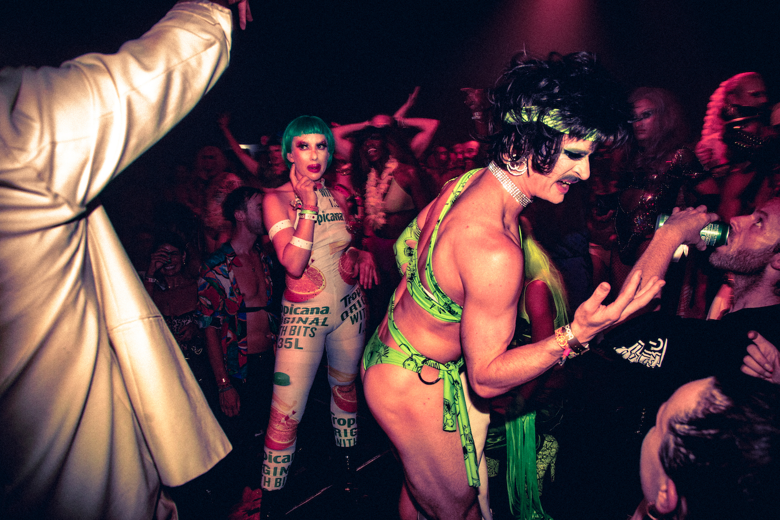 Sweaty crowds and performers at Glastonbury's NYC Downlow