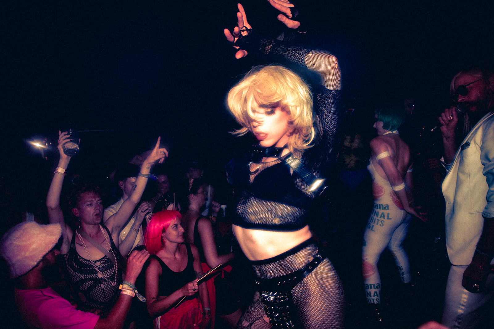 Sweaty crowds and performers at Glastonbury's NYC Downlow