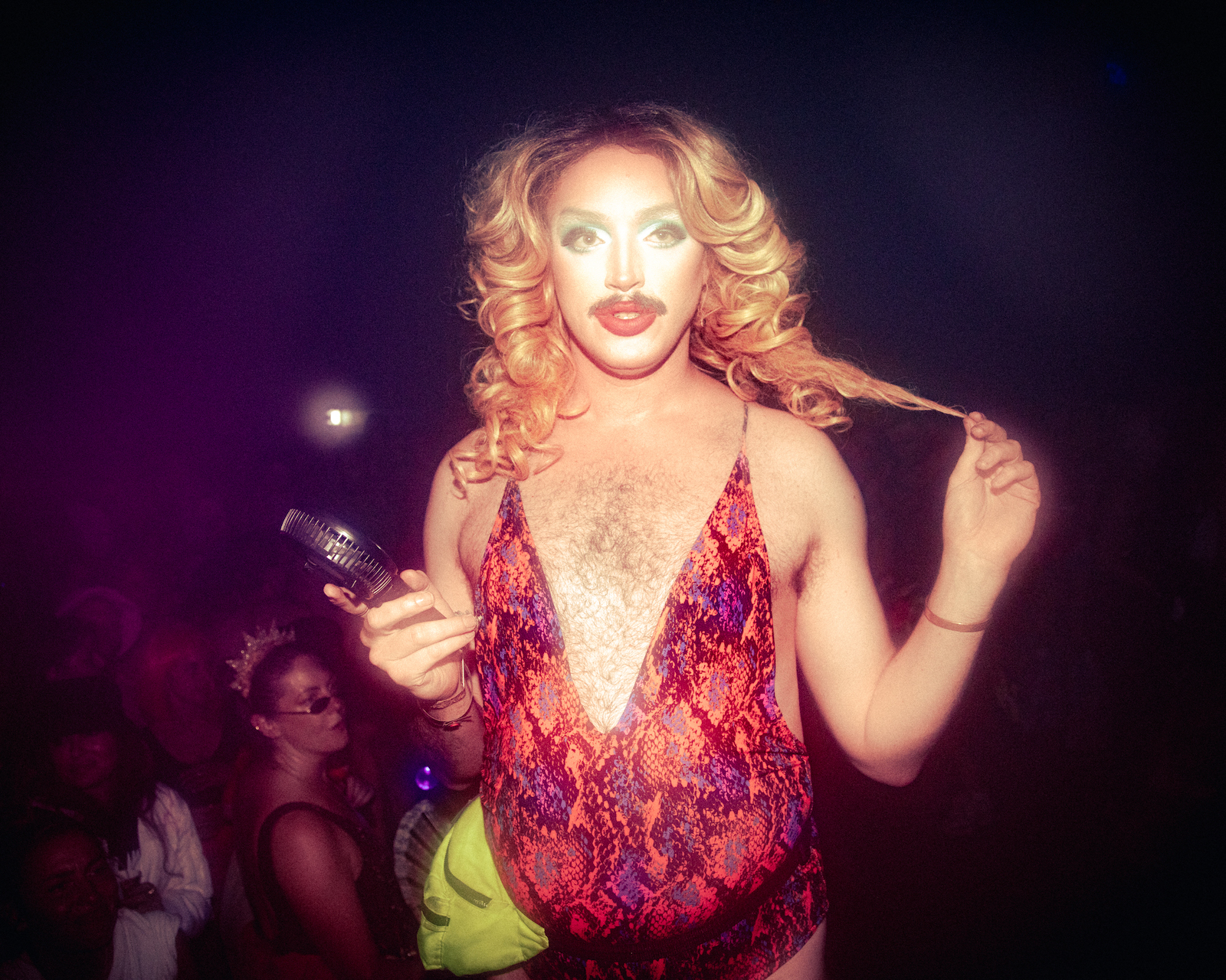 Sweaty crowds and performers at Glastonbury's NYC Downlow