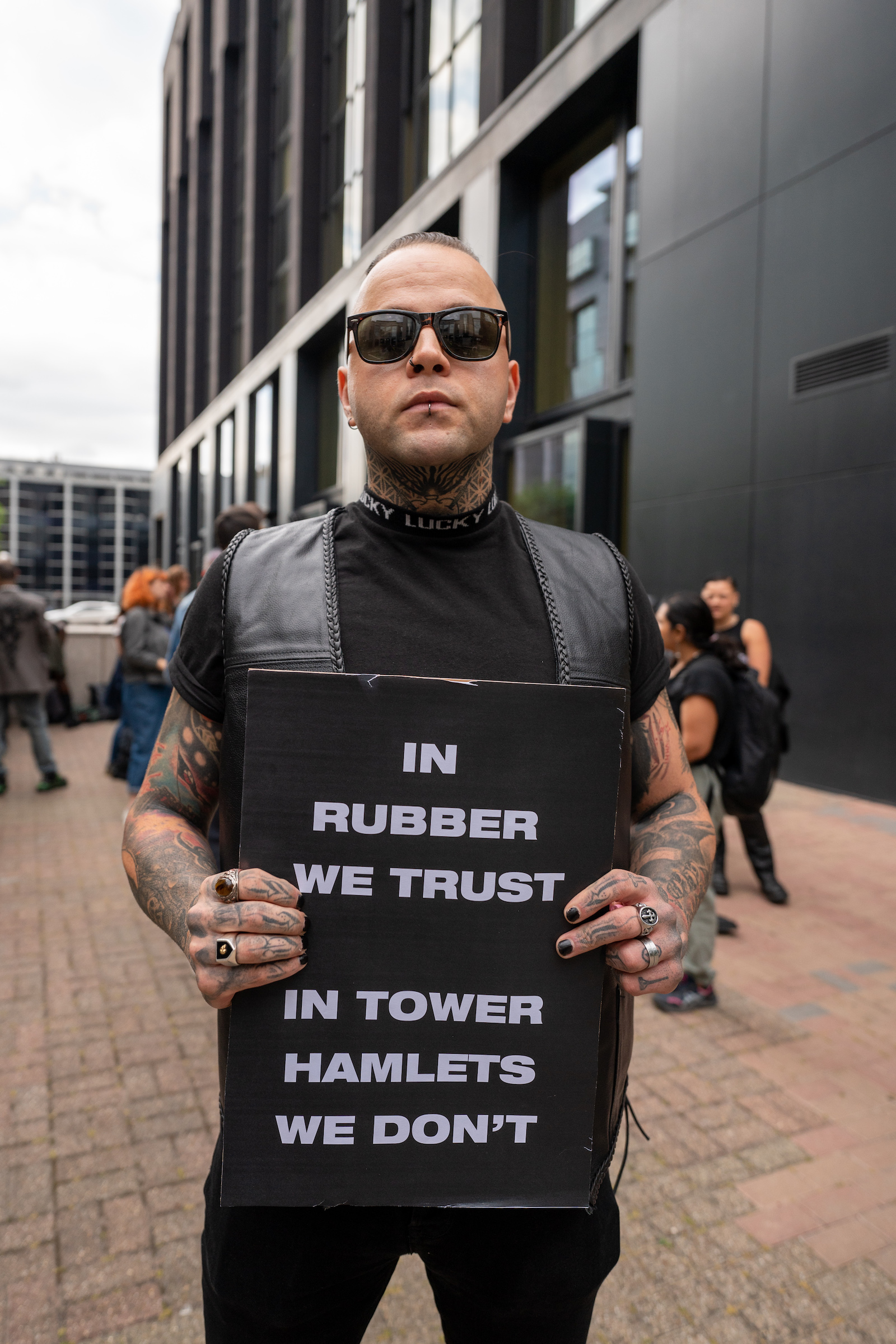 Voi attending a 'Save kink spaces' protest in east London