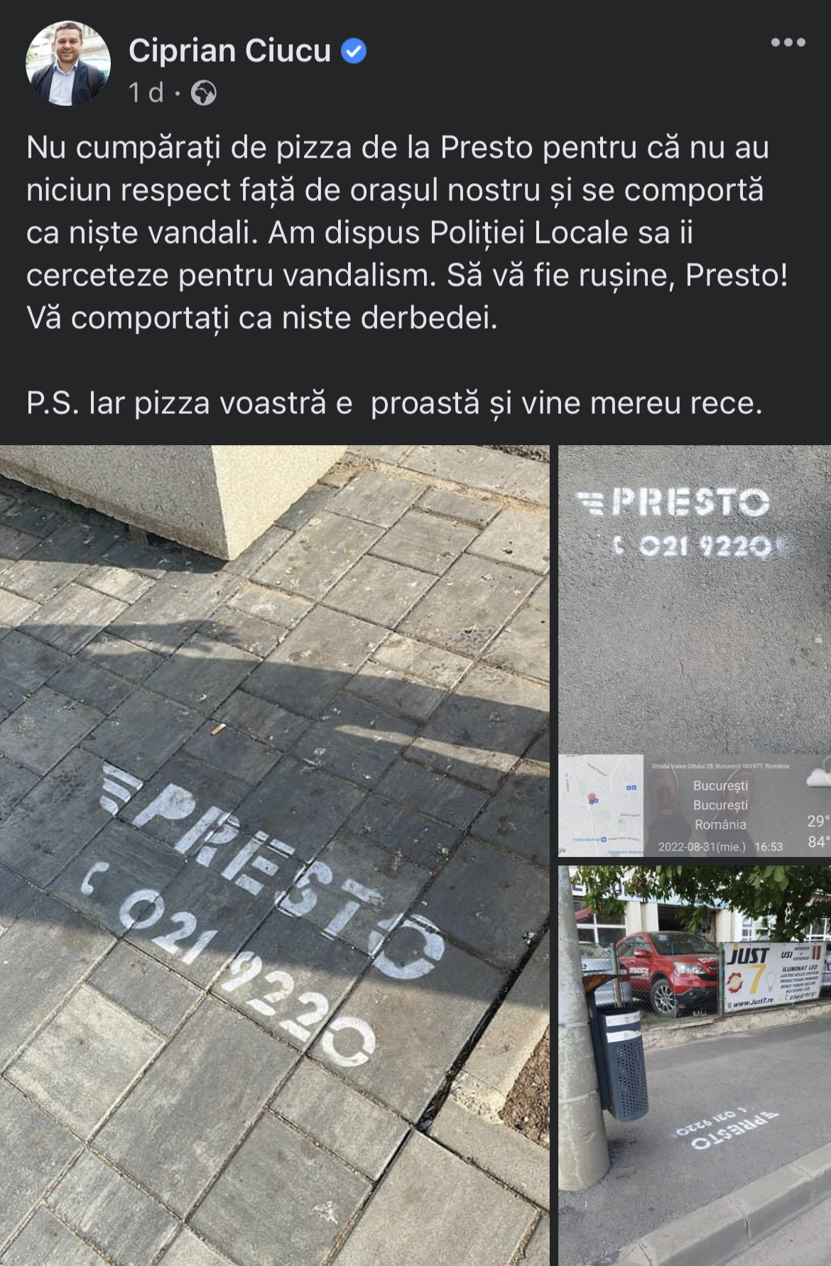 ciprian ciucu presto critica facebook