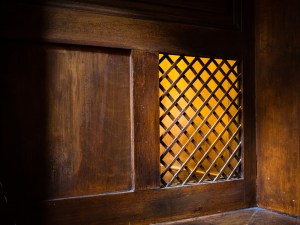 confessional booth window