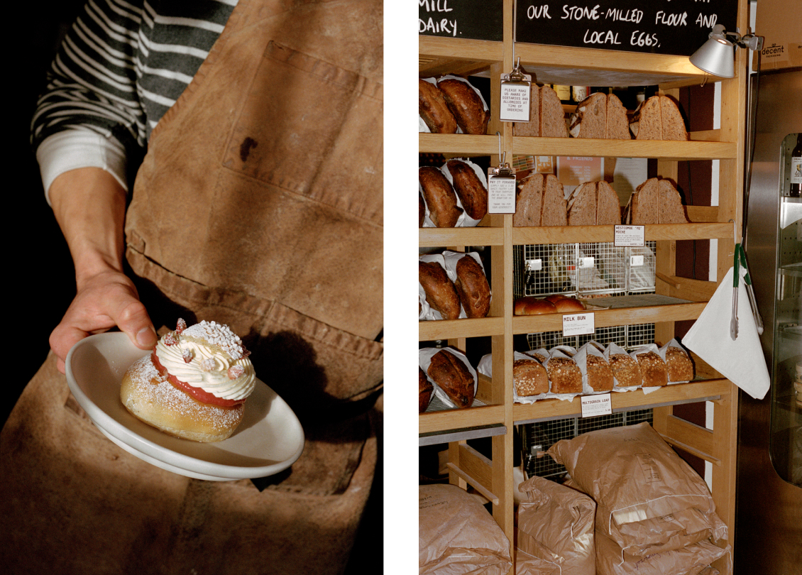 Interior of Landrace bakery in Bath