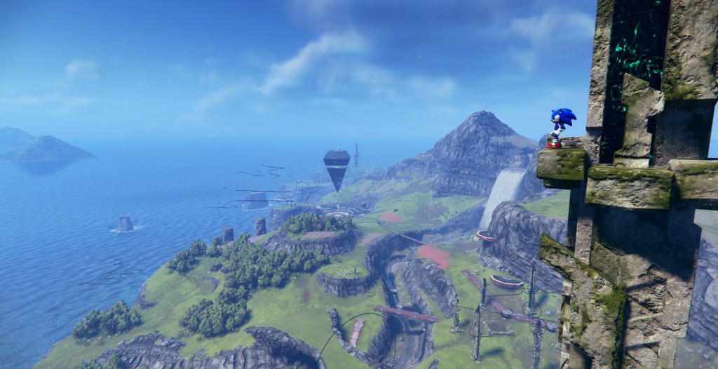 Sonic admiring the view in Sonic Frontiers