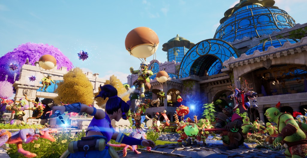 Music a magic wand in 'Orcs Must Die! Deathtrap' against a flying Orc