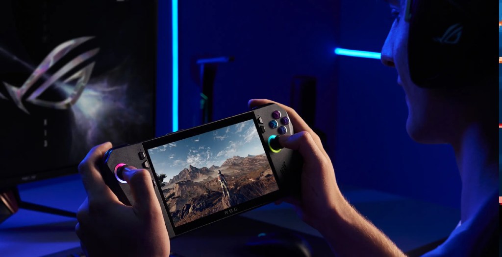 The ASUS Rog Ally X playing Starfield