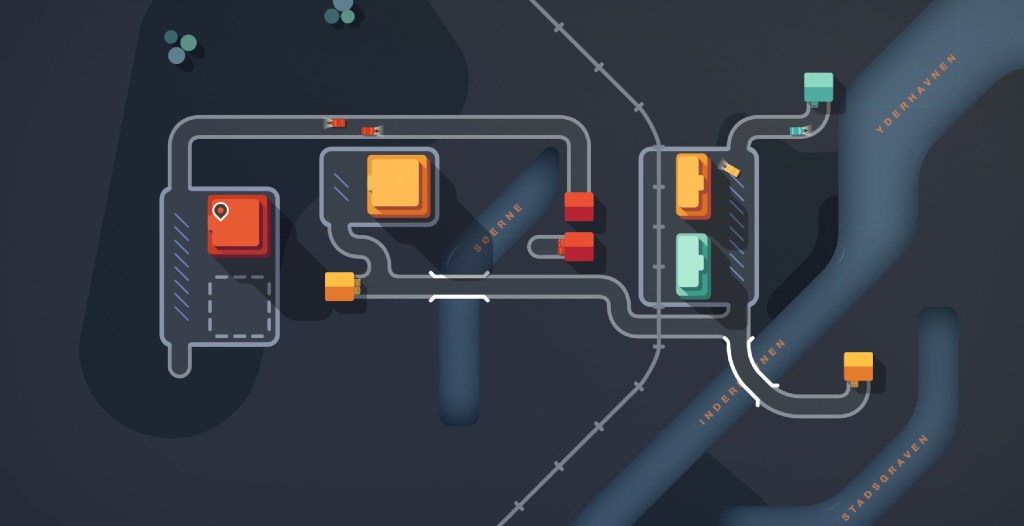 Mini Motorways Spires and Tires update in Night Mode