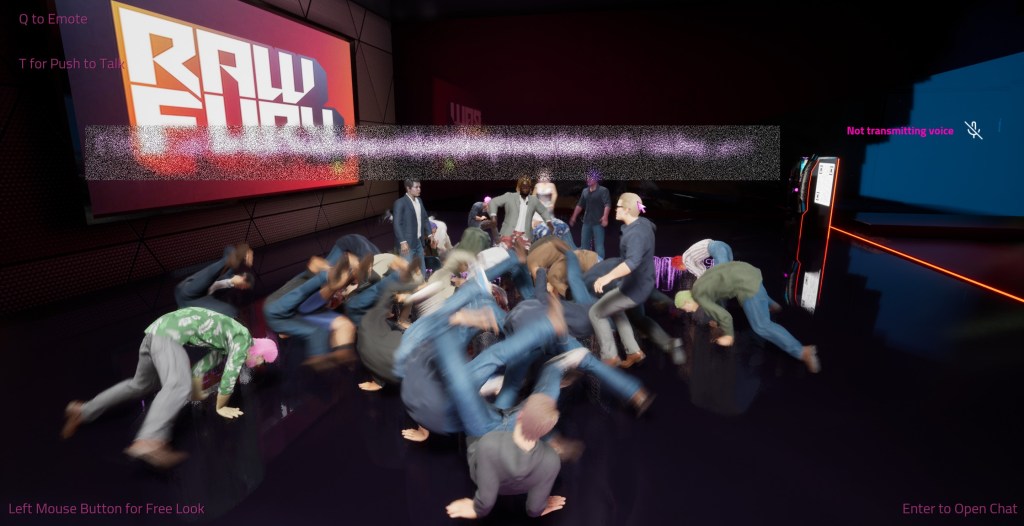 Breakdancing outside of the Post Trauma booth