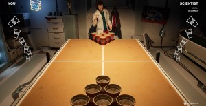Playing Beer Pong with Scientist Jan in The Alters