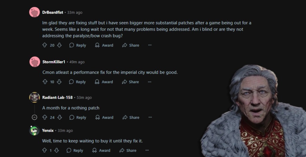 'Oblivion' Players Not Happy With Patch Notes