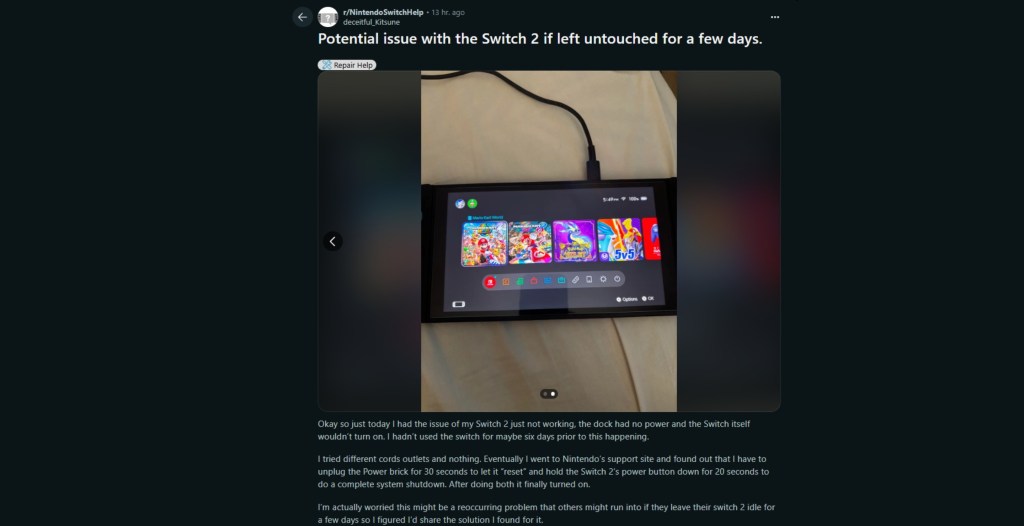 Switch 2 Sleep Mode Issue Reddit