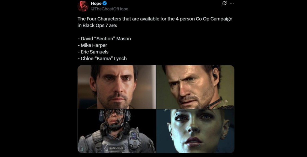 CoD BO7 Story Characters