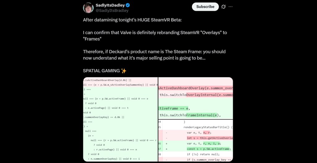 SteamVR Datamine Frames