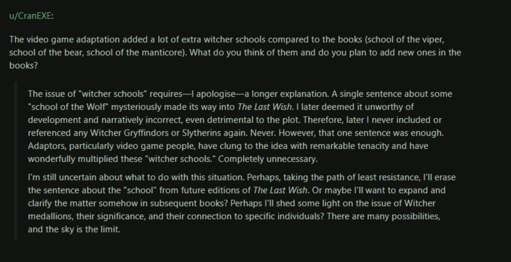 The Witcher Creator on CD Projekt Red AMA