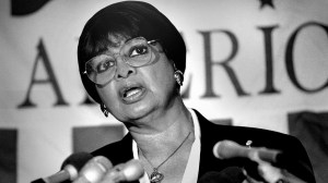 11/95: C. Delores Tucker during anti-Gangsta Rap and explicit lyrics press conference at the Nationa